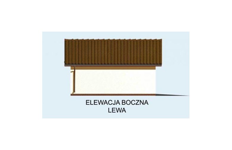 Projekt garażu G10 szkielet drewniany, garaż jednostanowiskowy - elewacja 3