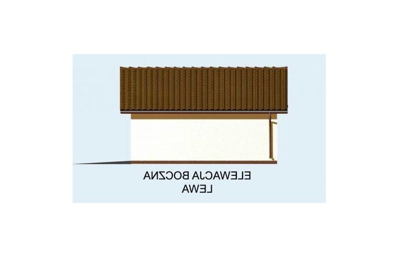 Projekt garażu G10 szkielet drewniany, garaż jednostanowiskowy - elewacja 3