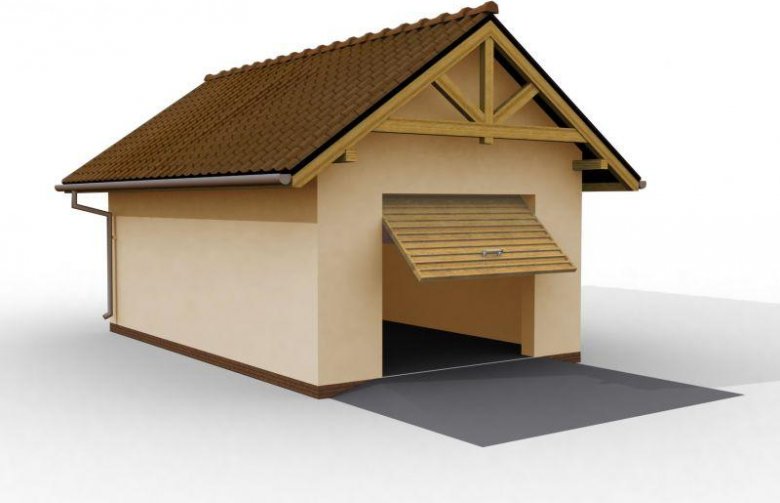 Projekt budynku gospodarczego G10 szkielet drewniany, garaż jednostanowiskowy