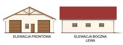 Elewacja projektu G51 szkielet drewniany, budynek garażowy - 1