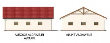 Elewacja projektu G51 szkielet drewniany, budynek garażowy - 2 - wersja lustrzana