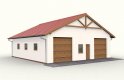 Projekt garażu G51 szkielet drewniany, budynek garażowy - wizualizacja 2