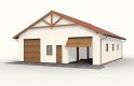 Projekt garażu G51 szkielet drewniany, budynek garażowy - wizualizacja 3