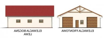 Elewacja projektu G51 szkielet drewniany - 1 - wersja lustrzana