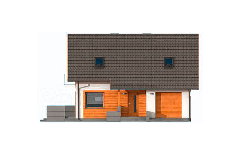 Projekt domu jednorodzinnego KATANIA 2 szkielet drewniany, dom jednorodzinny z poddaszem użytkowym - elewacja 1