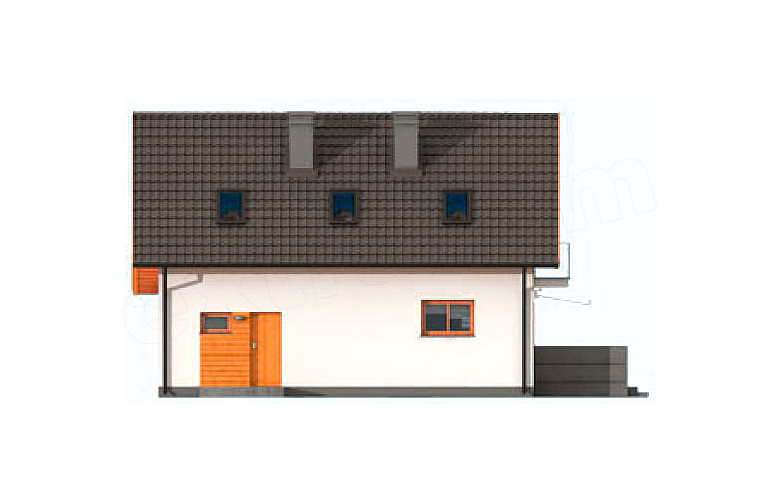 Projekt domu jednorodzinnego KATANIA 2 szkielet drewniany, dom jednorodzinny z poddaszem użytkowym - elewacja 2