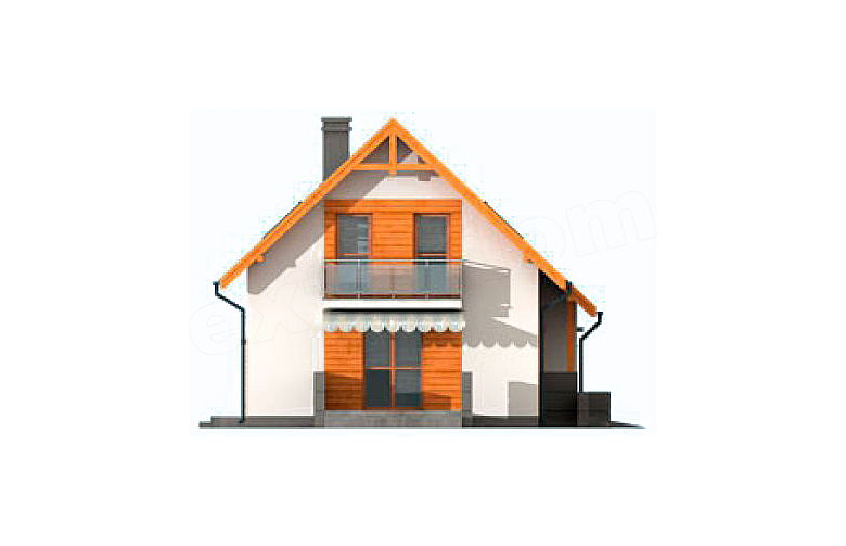 Projekt domu jednorodzinnego KATANIA 2 szkielet drewniany, dom jednorodzinny z poddaszem użytkowym - elewacja 3