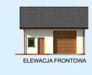 Elewacja projektu G207 szkielet drewniany, garaż jednostanowiskowy - 1