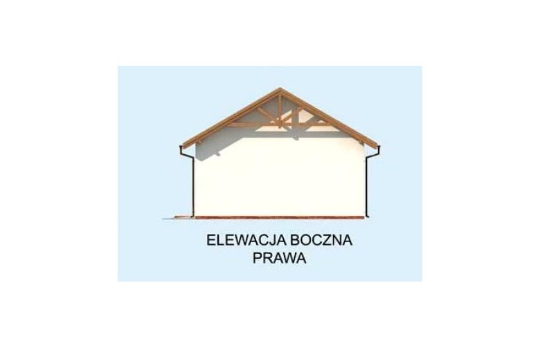 Projekt budynku gospodarczego G207 szkielet drewniany, garaż jednostanowiskowy - elewacja 4