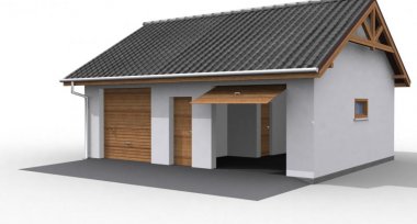 Projekt domu G11 szkielet drewniany, garaż dwustanowiskowy