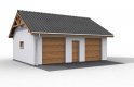 Projekt budynku gospodarczego G11 szkielet drewniany, garaż dwustanowiskowy - wizualizacja 2