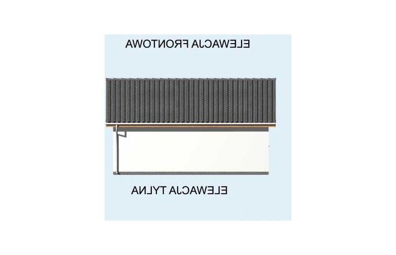 Projekt budynku gospodarczego G11 szkielet drewniany, dwustanowiskowy - elewacja 2