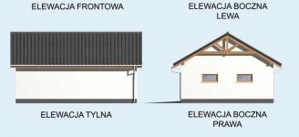 Elewacja projektu G17 szkielet drewniany, garaż trzystanowiskowy - 2