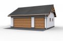 Projekt garażu G17 szkielet drewniany, garaż trzystanowiskowy - wizualizacja 0