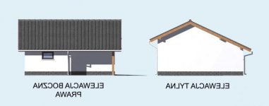 Elewacja projektu G21 szkielet drewniany, garaż jednostanowiskowy - 2 - wersja lustrzana