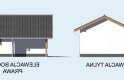 Projekt garażu G21 szkielet drewniany, garaż jednostanowiskowy - elewacja 2