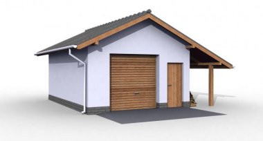 Projekt domu G21 szkielet drewniany, garaż jednostanowiskowy