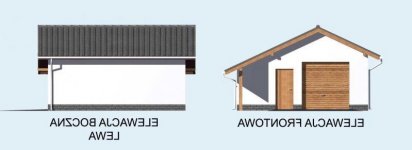 Elewacja projektu G21 szkielet drewniany, jednostanowiskowy - 1 - wersja lustrzana