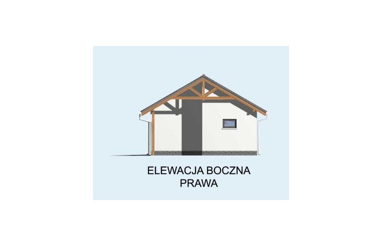 Projekt budynku gospodarczego G22 szkielet drewniany, garaż dwustanowiskowy - elewacja 4