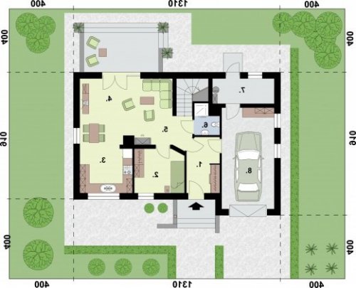 RZUT PRZYZIEMIA LAMIA 2 szkielet drewniany - wersja lustrzana