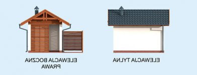 Elewacja projektu G331 - 2 - wersja lustrzana