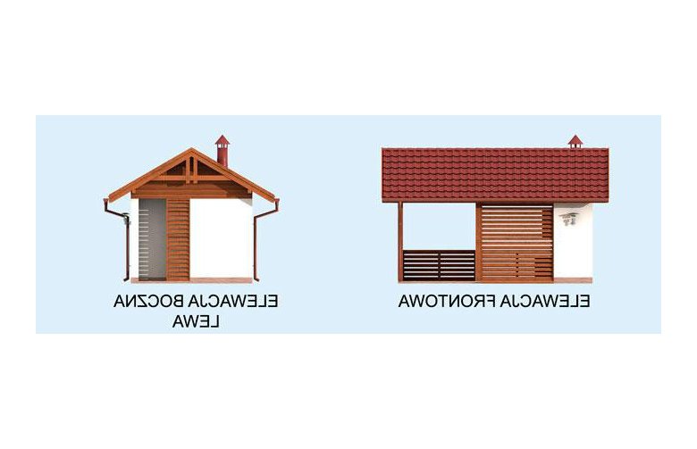 Projekt budynku gospodarczego G332 - elewacja 1