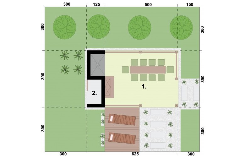 Projekt budynku gospodarczego G332 - rzut