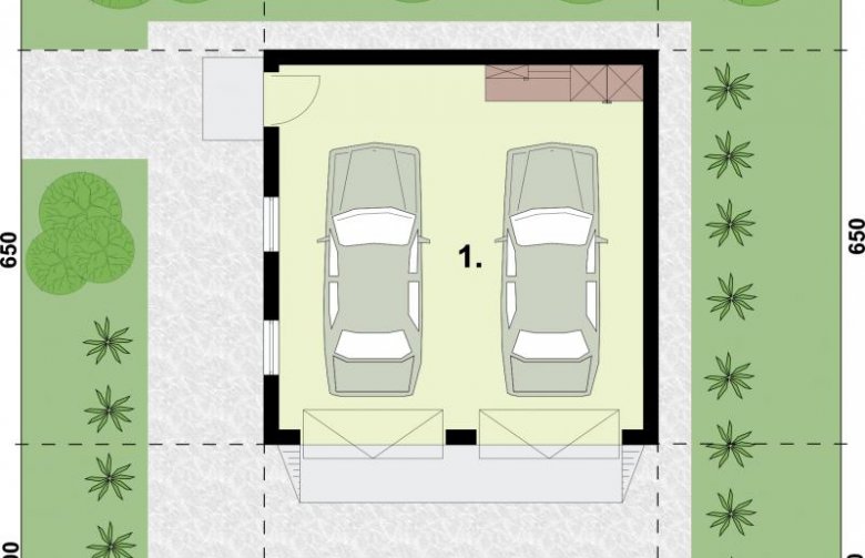 Projekt budynku gospodarczego G330A - rzut przyziemia