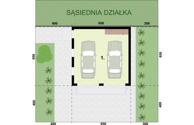 Projekt garażu G330B - rzut przyziemia