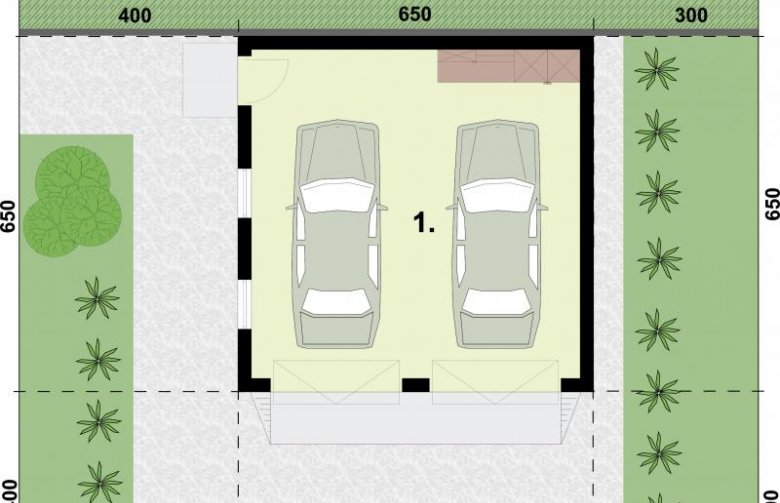 Projekt budynku gospodarczego G330B - rzut przyziemia