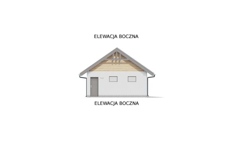 Projekt budynku gospodarczego G330C - elewacja 4