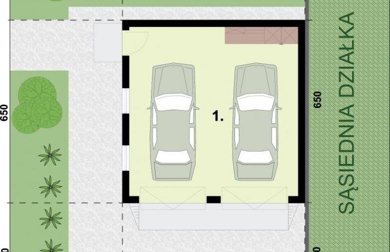 Projekt budynku gospodarczego G330D - rzut przyziemia