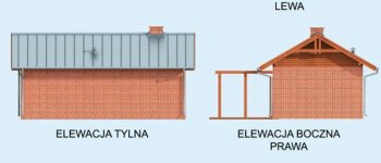 Elewacja projektu KL14 Kuchnia letnia / Budynek gospodarczy - 2