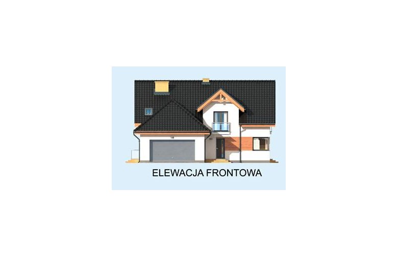 Projekt domu z poddaszem LIZBONA - elewacja 1