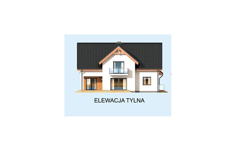 Projekt domu z poddaszem LIZBONA - elewacja 4
