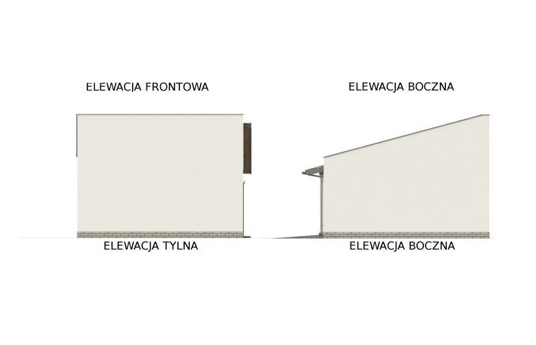 Projekt garażu G330J - elewacja 2