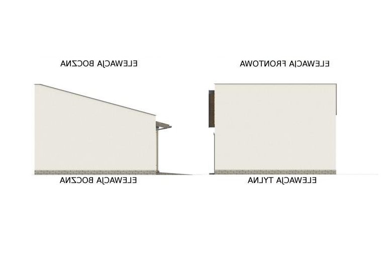 Projekt budynku gospodarczego G330J - elewacja 2
