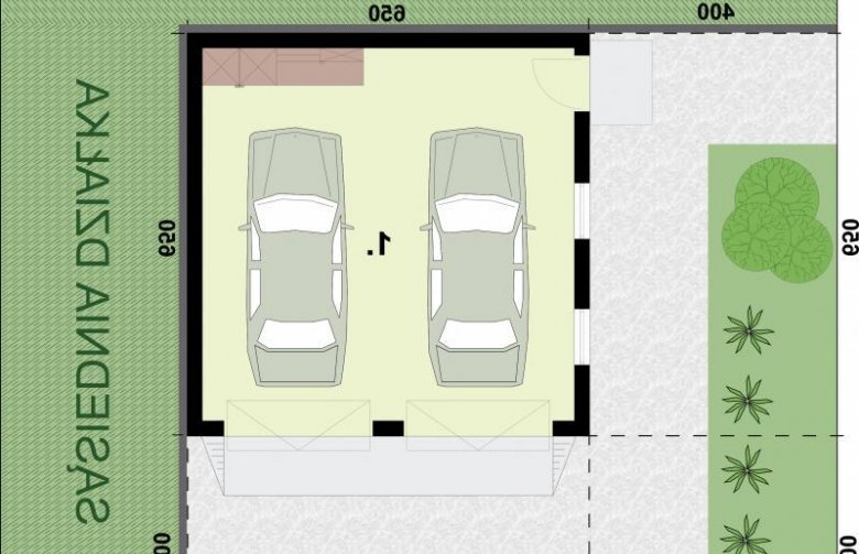 Projekt budynku gospodarczego G330K - rzut przyziemia