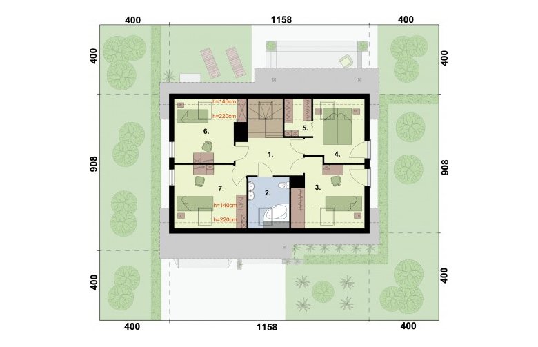 Projekt domu jednorodzinnego LAMIA 4 - rzut poddasza