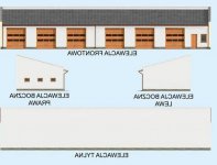 Elewacja projektu G271 szkielet drewniany sześciostanowiskowy - 1 - wersja lustrzana