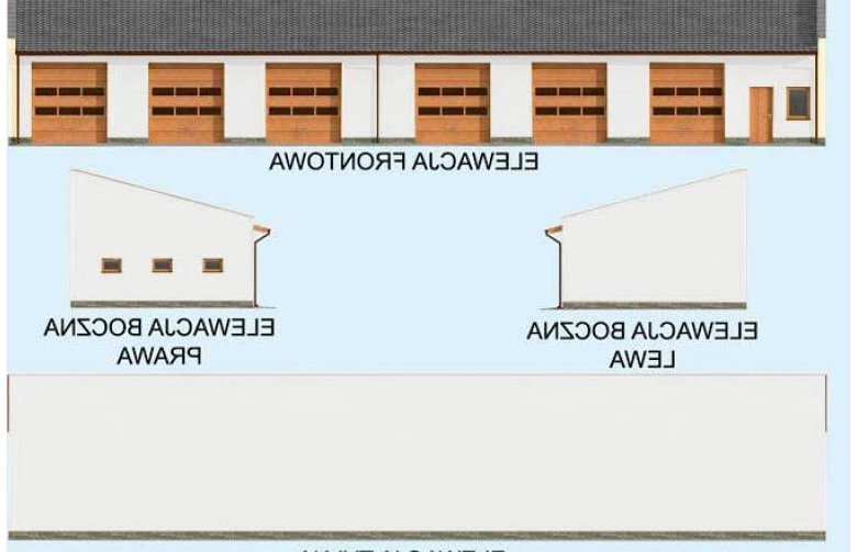 Projekt budynku gospodarczego G271 szkielet drewniany sześciostanowiskowy - elewacja 1