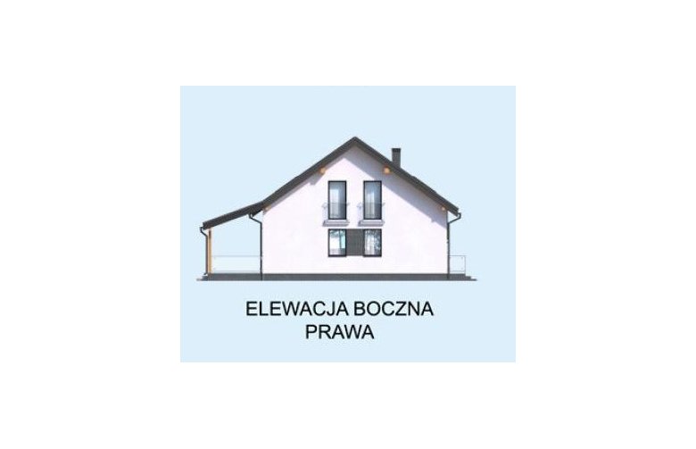 Projekt domu z bala NICEA szkielet drewniany - elewacja 3