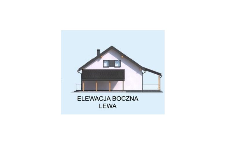 Projekt domu z bala NICEA szkielet drewniany - elewacja 4