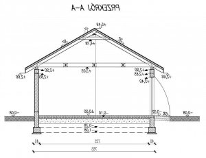 Przekrój projektu G42a w wersji lustrzanej