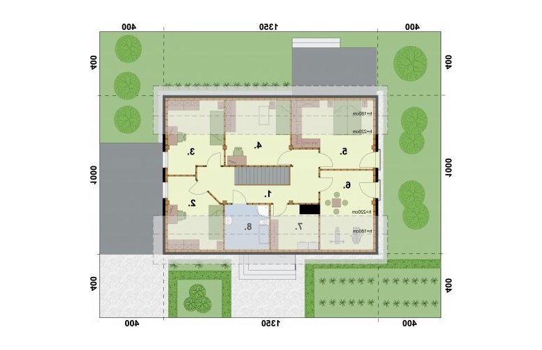 Projekt domu z bala NICEA 2 szkielet drewniany - rzut poddasza