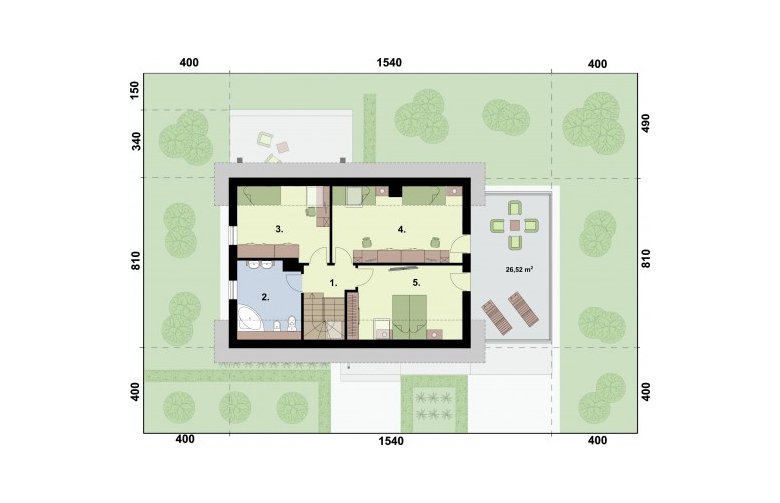 Projekt domu z poddaszem TRYPOLIS 3 - rzut poddasza