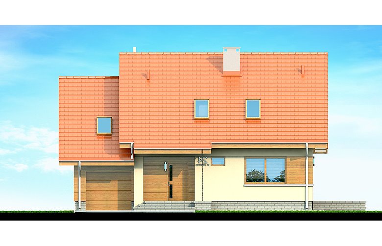 Projekt domu jednorodzinnego LISANDRA  - elewacja 1