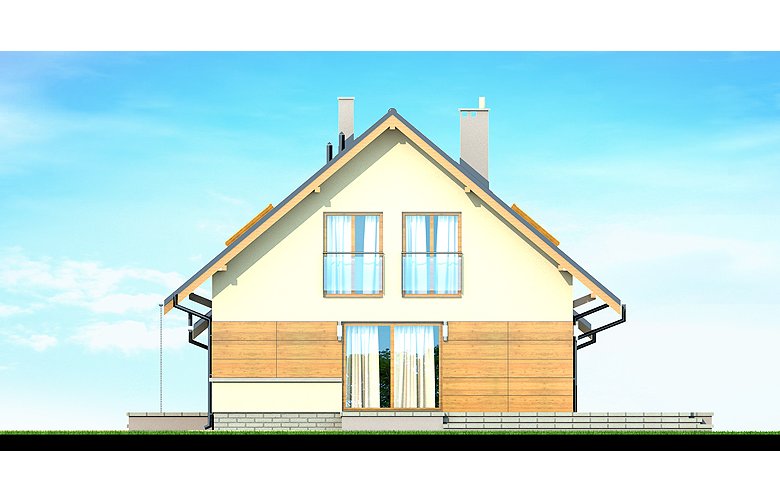 Projekt domu jednorodzinnego LISANDRA 2M - elewacja 1
