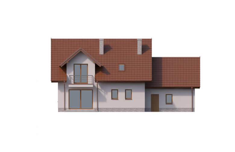 Projekt domu jednorodzinnego Lutecja 2 PS - elewacja 3