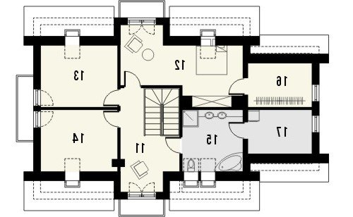 Rzut projektu SZMARAGD 3 - wersja lustrzana